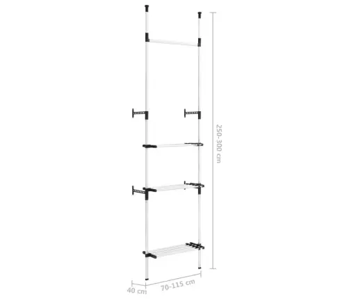 Drabužių Spintos Sistema Su Strypais Ir Lentyna, Aliuminis