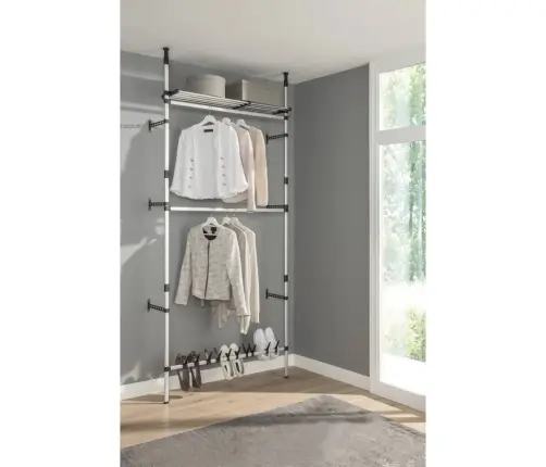 Drabužių Spintos Sistema Su Strypais Ir Lentyna, Aliuminis