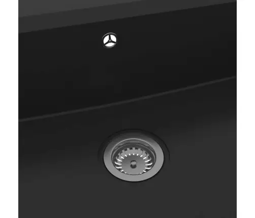 Virtuvės Kriauklė Juoda 79 X 50 X 31 Cm Kvarcas Ir Derva