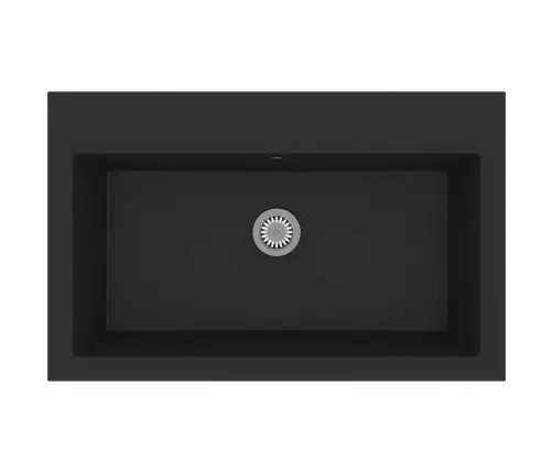 Virtuvės Kriauklė Juoda 79 X 50 X 31 Cm Kvarcas Ir Derva