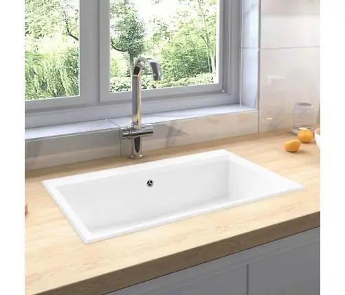 Virtuvės Kriauklė Balta 79 X 50 X 31 Cm Kvarcas Ir Derva