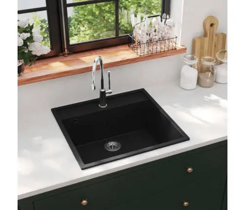 Köögivalamu Ülevooluavaga, Must, Graniit