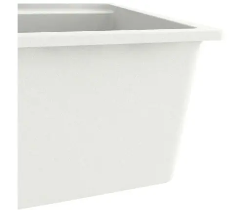 Virtuvės Plautuvė Su Anga Nuo Persipildymo, Balta, Granitas