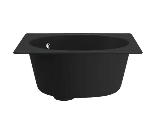 Virtuves Izlietne Ar Noteci, Melns Granīts Vidaxl