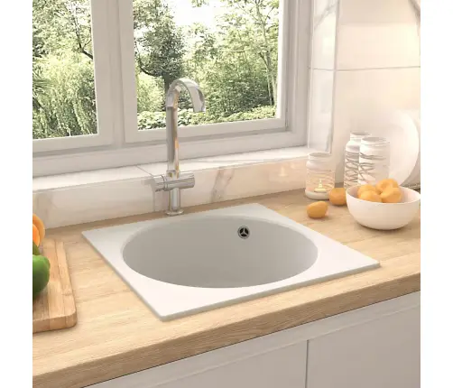 Virtuves Izlietne Balts 48 X 48 X 20.5 Cm Granīts Vidaxl