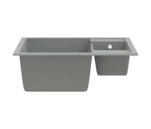 Virtuves Izlietne Ar Noteci, 2 Bļodas, Pelēks Granīts Vidaxl