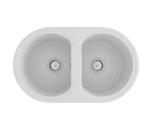 Virtuves Izlietne Balts 78 X 47 X 20.5 Cm Granīts Vidaxl