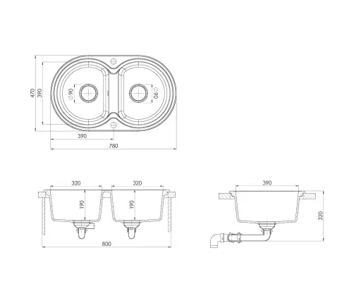 Virtuves Izlietne Balts 78 X 47 X 20.5 Cm Granīts Vidaxl