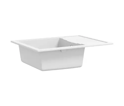 Virtuves Izlietne Ar Noteci, Balts Granīts Vidaxl