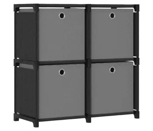 Plaukts, 4 Kubveida Nodalījumi, 69X30X72,5 Cm, Melns, Audums Vidaxl Plaukts, 4 Kubveida Nodalījumi, 69X30X72,5 Cm, Melns, Audums Vidaxl