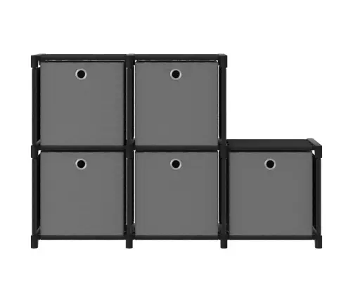 Plaukts, 5 Kubveida Nodalījumi, 103X30X72,5 Cm, Melns, Audums Vidaxl