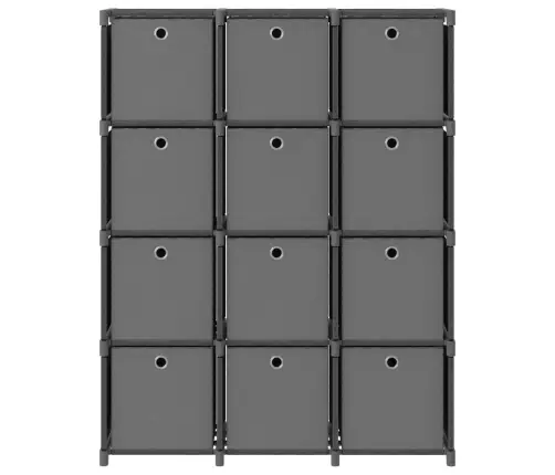 12 Kuubikuga Vitriinriiul Kastidega, Hall 103X30X141 Cm Kangas 12 Kuubikuga Vitriinriiul Kastidega, Hall 103X30X141 Cm Kangas