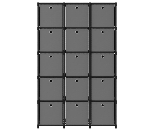 Plaukts, 15 Kubveida Nodalījumi, 103X30X175,5 Cm, Melns, Audums Vidaxl