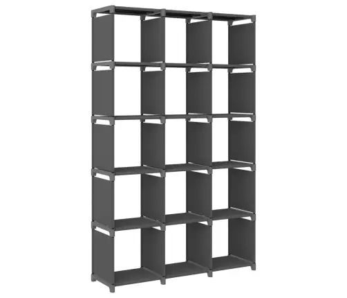 Lentyna, Pilkos Spalvos, 103X30X175,5cm Audinys, 15 Skyrių