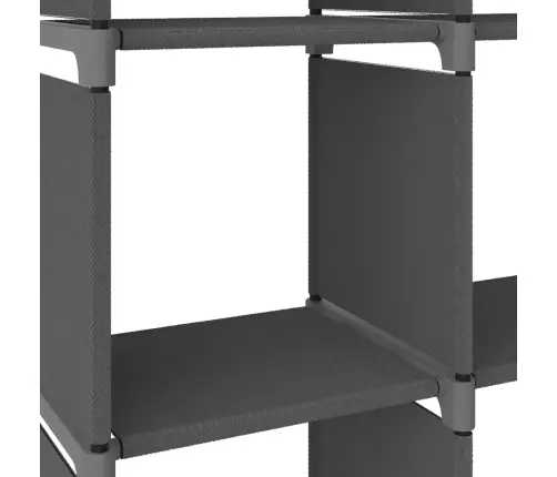 Lentyna, Pilkos Spalvos, 103X30X175,5cm Audinys, 15 Skyrių