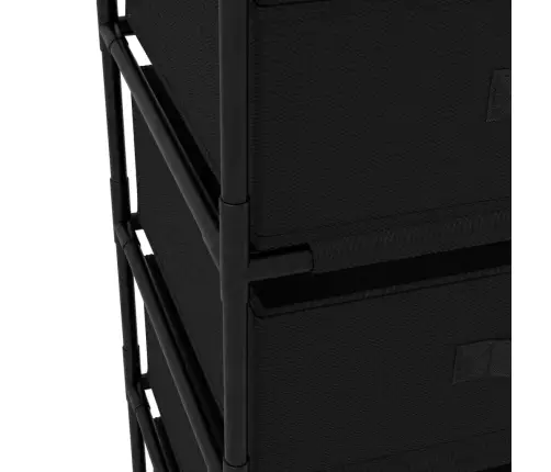 Plaukts Ar 4 Auduma Groziem, Melns, Tērauds Vidaxl