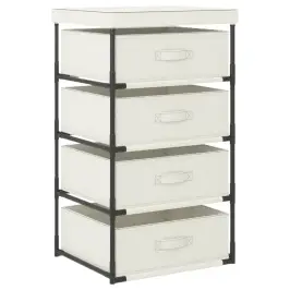 Plaukts Ar 4 Auduma Groziem, Krēmkrāsas, Tērauds Vidaxl