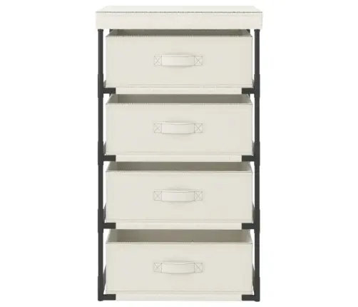 Plaukts Ar 4 Auduma Groziem, Krēmkrāsas, Tērauds Vidaxl