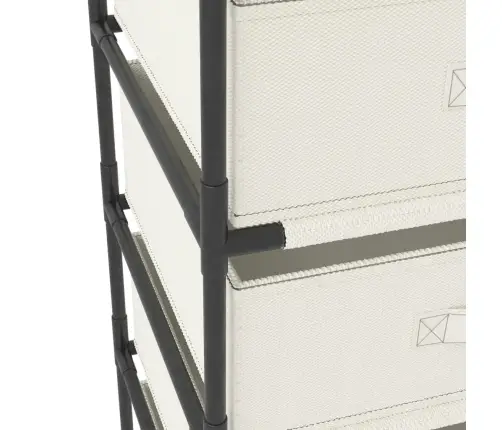 Plaukts Ar 4 Auduma Groziem, Krēmkrāsas, Tērauds Vidaxl