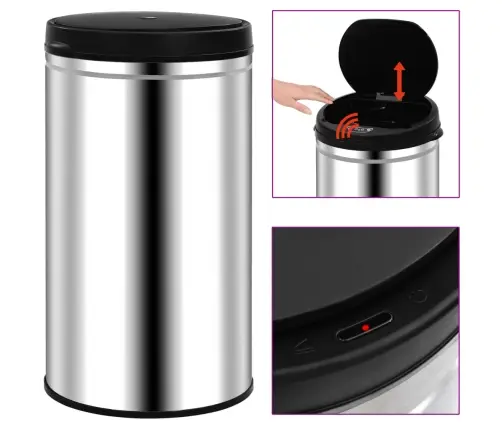 Automātiska Atkritumu Tvertne Ar Sensoru, Tērauds, 60 L  Vidaxl