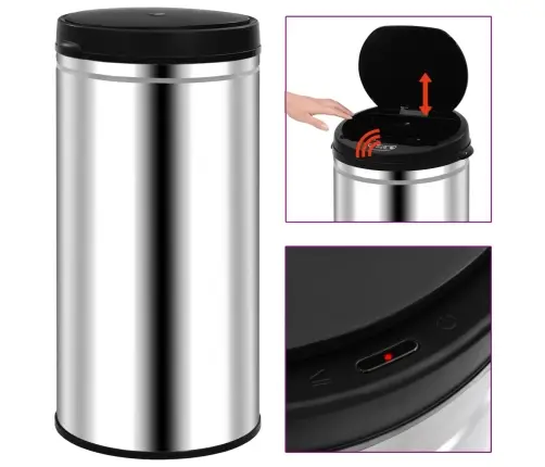 Automātiska Atkritumu Tvertne Ar Sensoru, Tērauds, 70 L  Vidaxl