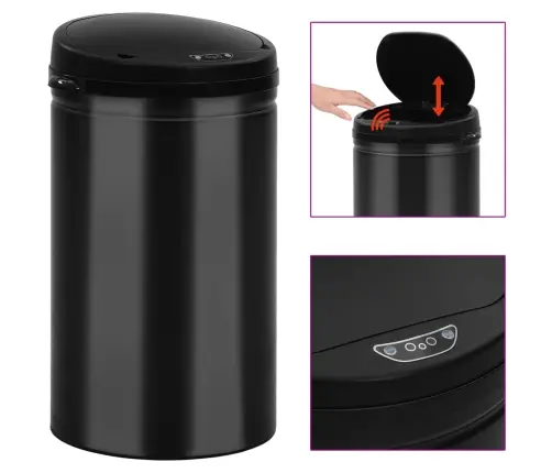 Automātiska Atkritumu Tvertne Ar Sensoru, Oglekļa Tērauds, 40 L Vidaxl