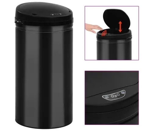 Automātiska Atkritumu Tvertne Ar Sensoru, Oglekļa Tērauds, 50 L Vidaxl