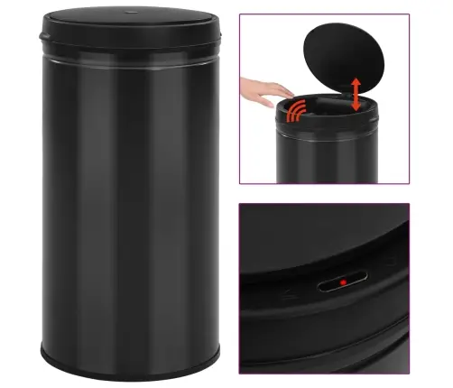 Automātiska Atkritumu Tvertne Ar Sensoru, Oglekļa Tērauds, 60 L Vidaxl