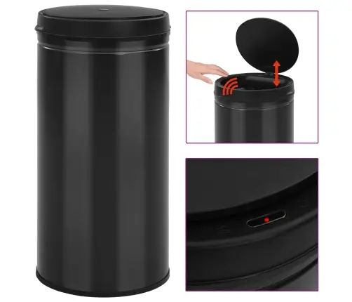 Automaatanduriga Prügikast 70 L Süsinikteras, Must