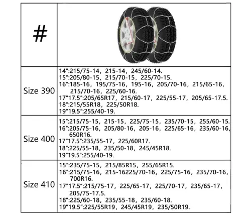 Lumeketid 2 Tk 16 Mm Maastur 4 X 4 Suurus 460
