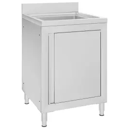 Virtuves Izlietnes Skapītis, 60X60X96 Cm, Nerūsējošs Tērauds Vidaxl