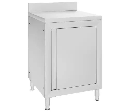 Virtuves Darba Galds Ar Skapīti, 60X60X96 Cm, Tērauds Vidaxl