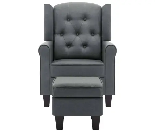 Atpūtas Krēsls Ar Kāju Soliņu, Gaiši Pelēks Audums Vidaxl