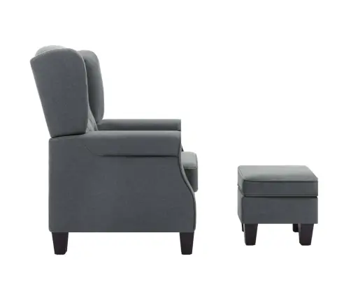 Atpūtas Krēsls Ar Kāju Soliņu, Gaiši Pelēks Audums Vidaxl