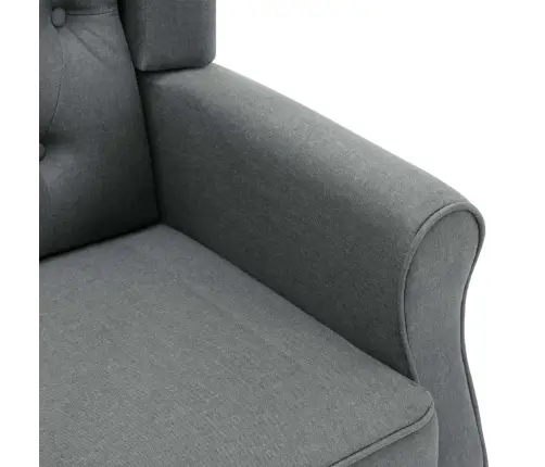 Atpūtas Krēsls Ar Kāju Soliņu, Gaiši Pelēks Audums Vidaxl