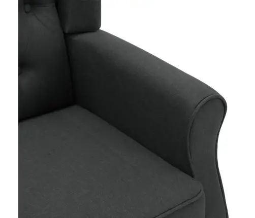 Krėslas Su Pakoja, Tamsiai Pilkos Spalvos, Audinys