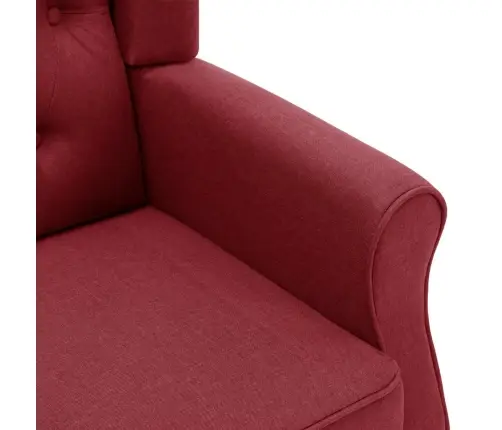 Atpūtas Krēsls Ar Kāju Soliņu, Vīnsarkans Audums Vidaxl