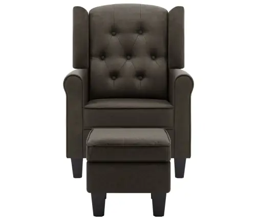 Atpūtas Krēsls Ar Kāju Soliņu, Pelēkbrūns Audums Vidaxl