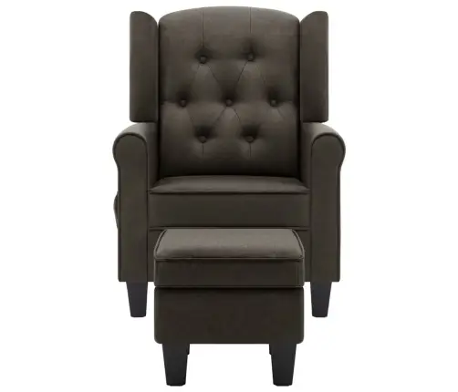 Masāžas Krēsls Ar Kāju Soliņu, Pelēkbrūns Audums Vidaxl