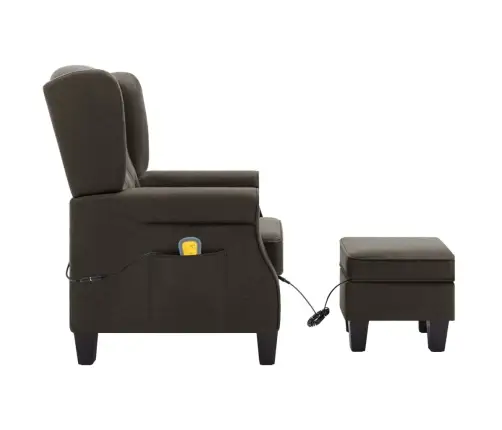 Masāžas Krēsls Ar Kāju Soliņu, Pelēkbrūns Audums Vidaxl