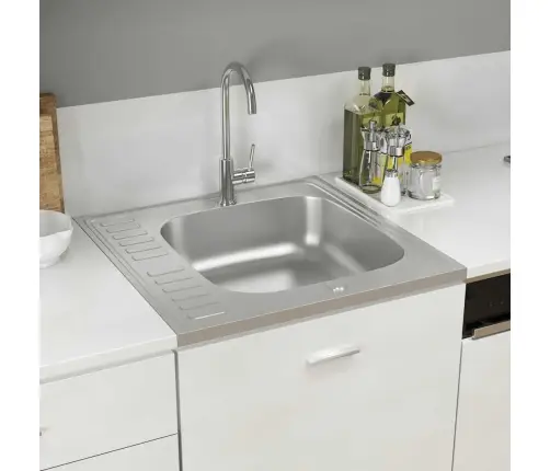 Valamu Äravoolukomplekt, Hõbe, 600X600X155 Mm, Roostevaba Teras