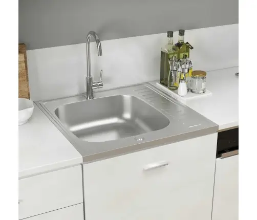 Valamu Äravoolukomplekt, Hõbe, 600X600X155 Mm, Roostevaba Teras