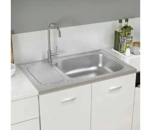 Virtuves Izlietne, 800X500X155 Mm, Nerūsējošs Tērauds Vidaxl