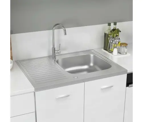 Valamu Äravoolukomplekt, Hõbe, 800X600X155 Mm, Roostevaba Teras