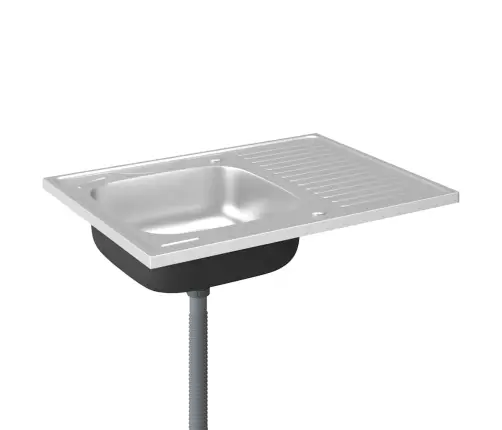 Valamu Äravoolukomplekt, Hõbe, 800X600X155 Mm, Roostevaba Teras