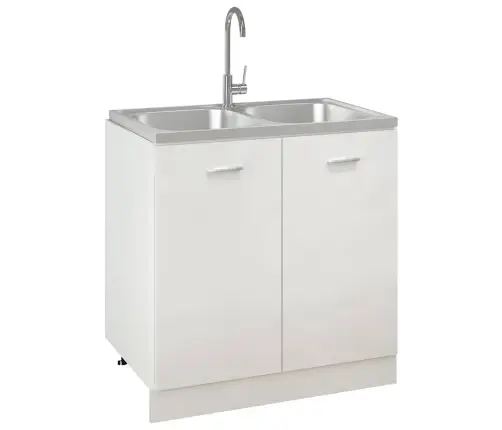 Virtuves Izlietne, 2 Bļodas, 800X500X155 Mm, Nerūsējošs Tērauds Vidaxl