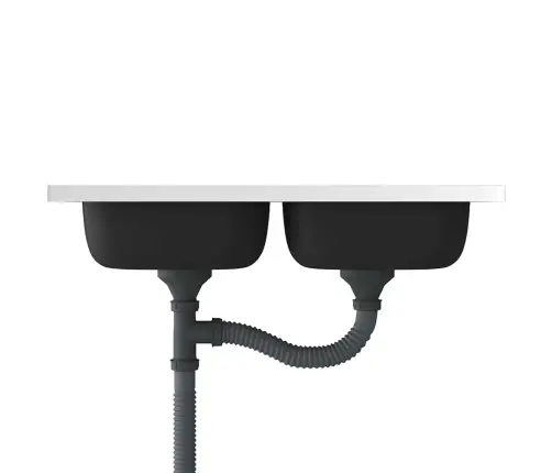 Virtuves Izlietne, 2 Bļodas, 800X500X155 Mm, Nerūsējošs Tērauds Vidaxl