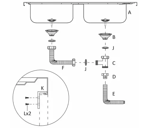 Virtuves Izlietne, 2 Bļodas, 800X500X155 Mm, Nerūsējošs Tērauds Vidaxl