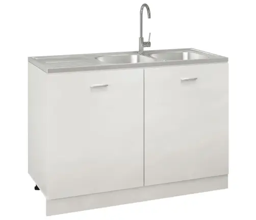 Virtuvės Plautuvė Su Dviem Dubenimis, 1200X500X155Mm, Plienas