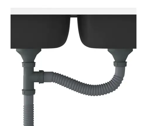 Virtuvės Plautuvė Su Dviem Dubenimis, 1200X500X155Mm, Plienas